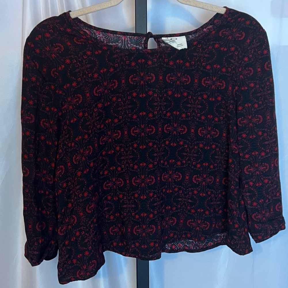 Pins and Needles Paisley Print long Sleeve Shirt, size Medium